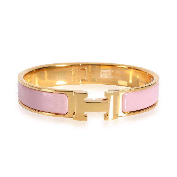 Hermes Clic H Rose Nacarat Gold Plated Bracelet Size GM Hermes Clic H Rose Nacarat Gold Plated Bracelet Size GM