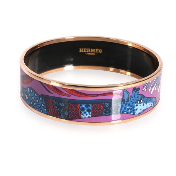 Hermès La Marche De Savana L Surnaturel Rose Gold Plated Enamel Bracelet Hermès La Marche De Savana L Surnaturel Rose Gold Plated Enamel Bracelet