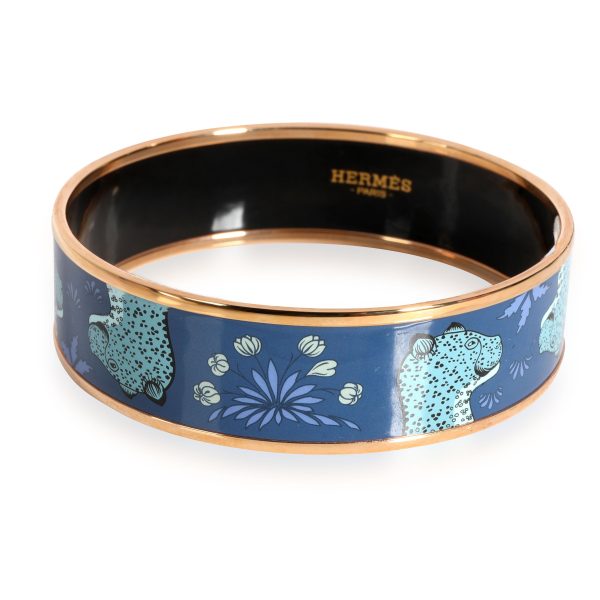 Hermes Leopard L Encres Gold Plated Painted Enamel Bangle Hermes Leopard L Encres Gold Plated Painted Enamel Bangle