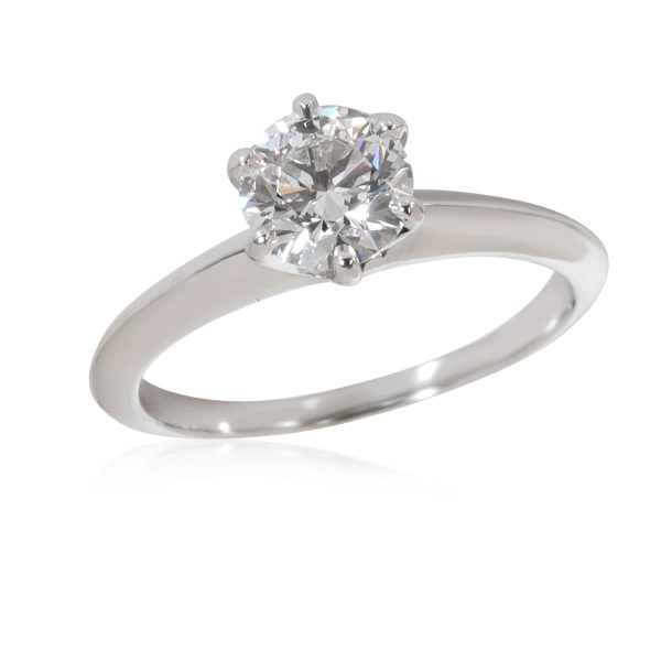 Platinum Solitaire Ring Tiffany Co Diamond Solitaire Engagement Ring in Platinum F VS1 069 CTW