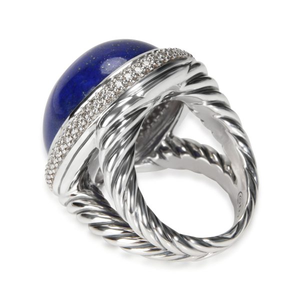 Silver Fashion Ring David Yurman Albion Lapis Lazuli Diamond Ring in Sterling Silver 075 C