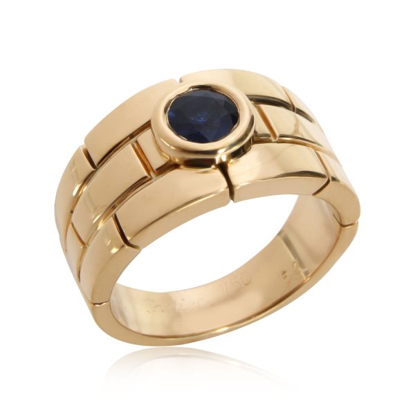 Yellow Gold Fashion Ring Cartier Panthere Sapphire Ring in 18K Yellow Gold