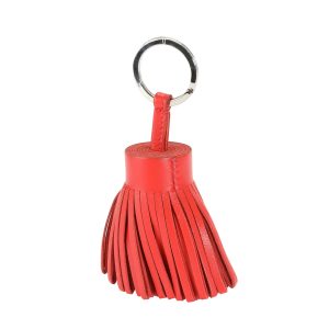 Hermès Rouge Indien Milo Lambskin Carmen Key Ring PHW Hermès Rouge Indien Milo Lambskin Carmen Key Ring PHW