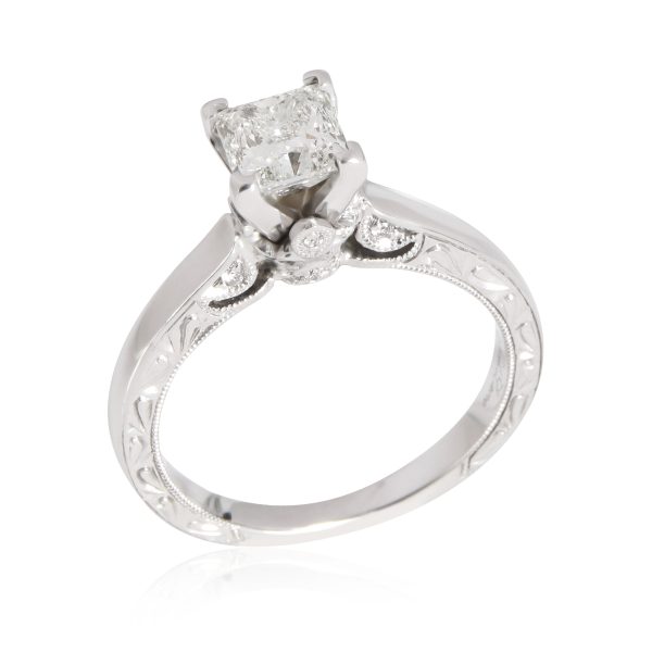 White Gold Engagement Ring Neil Lane Diamond Engagement Ring in 14K White Gold I SI1 106 CTW