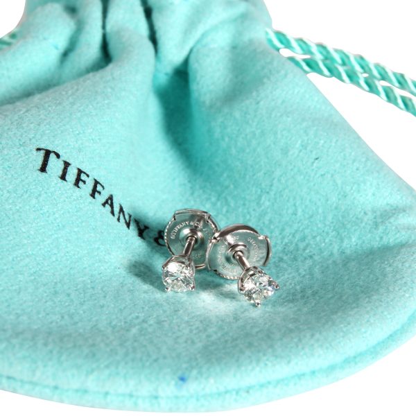 112334 box Tiffany Co Diamond Stud Earring in Platinum EF VS 036 CTW