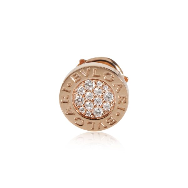 Bulgari Bvlgari Bvlgari Single Diamond Stud Earring in 18K Rose Gold 009 CTW Bulgari Bvlgari Bvlgari Single Diamond Stud Earring in 18K Rose Gold 009 CTW