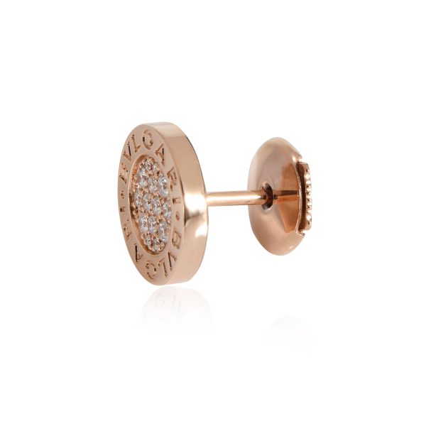 112344 sv Bulgari Bvlgari Bvlgari Single Diamond Stud Earring in 18K Rose Gold 009 CTW