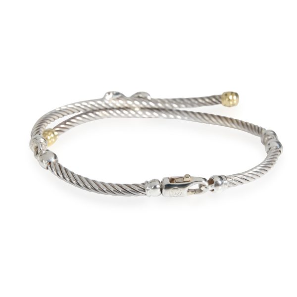 112358 bv e089e429 e1db 4016 83f9 570fe2e231a9 David Yurman Cable X Diamond Bangle in 18K Yellow GoldSterling Silver 02 CTW