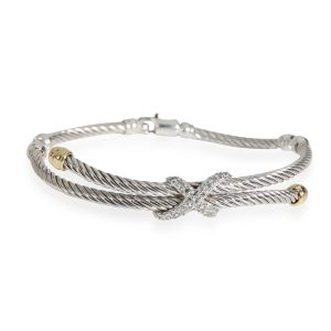 David Yurman Cable X Diamond Bangle in 18K Yellow GoldSterling Silver 02 CTW Louis Vuitton Monogram Soufflot BB Coated Canvas Bag Cerise Red