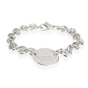 Return to Tiffany Oval Tag Bracelet in Sterling Silver Chanel Matelasse Single Flap Chain Coco Mark Black