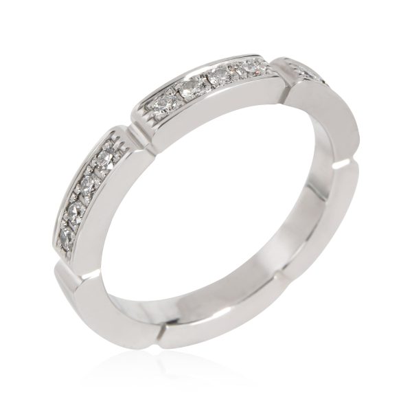 Wedding Band White Gold Cartier Maillon Panthere Diamond Wedding Band in 18K White Gold 015 CTW