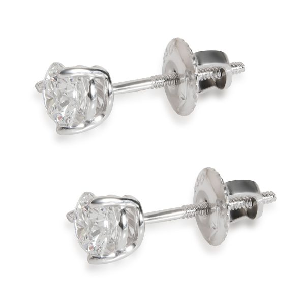 112431 sv 3 Prong Diamond Stud Earring in Platinum D VS1 082 CTW