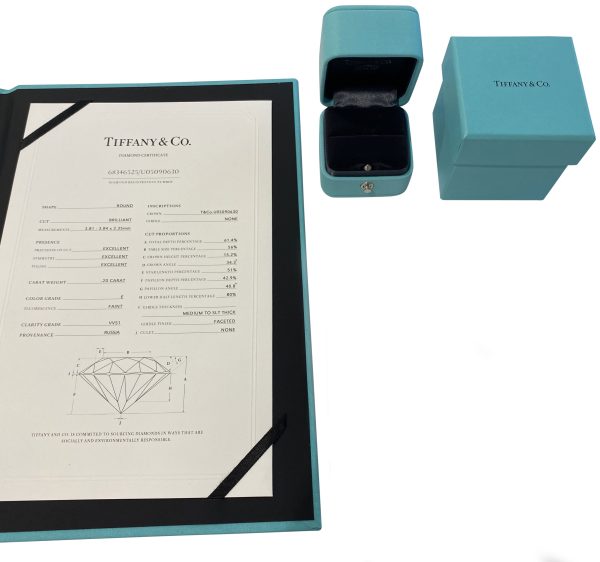 112541 box 064efb5e 70c5 4e04 a6f0 a3c620fa459f Tiffany Co Harmony Diamond Solitaire Ring in Platinum E VVS1 02 CTW