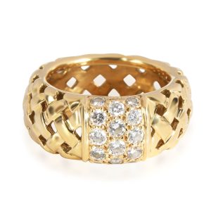 Tiffany Co Vannieres Diamond Ring in 18K Yellow Gold 065 CTW Bottega Veneta Leather Clutch Bag Brown