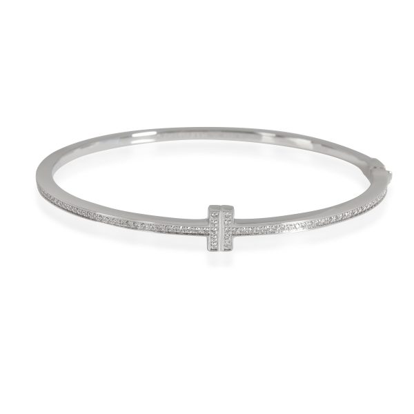 Tiffany Co T Diamond Bangle in 18K White Gold 033 CTW Tiffany Co T Diamond Bangle in 18K White Gold 033 CTW