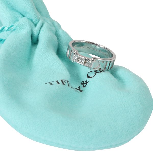 Rings Tiffany Co Atlas Diamond Band in 18K White Gold 012 CTW