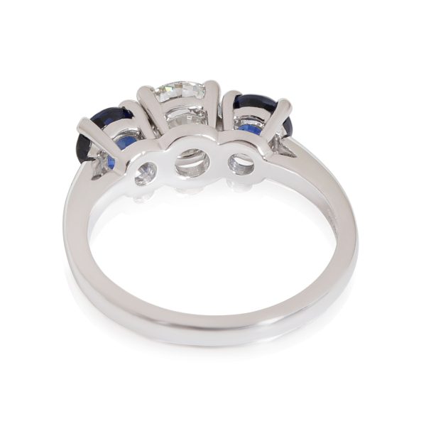 Tiffany Co Tiffany Co Diamond Sapphire 3 Stone Ring in Platinum H VS1 092 CTW