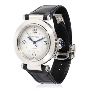 Cartier Pasha WSPA0012 Womens Watch in Stainless Steel Louis Vuitton Mahina Hina MM Metal Fittings BlackSilver