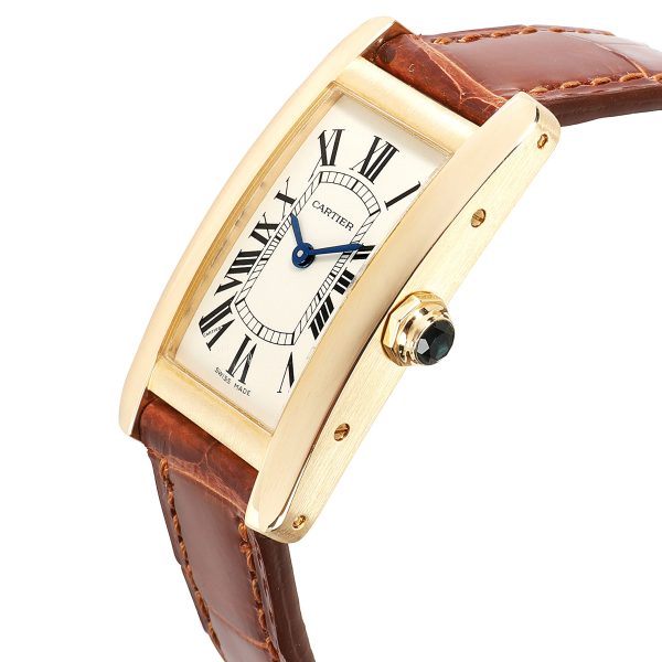 112915 lv Cartier Tank Americaine W2601556 Womens Watch in 18kt Yellow Gold