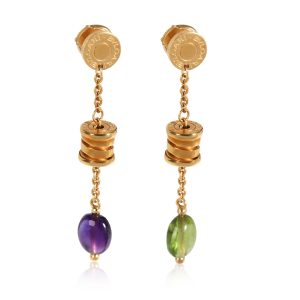 Bulgari Allegra Gemstone Drop Earrings in 18k Yellow Gold Chanel Matelasse W Flap Chain Shoulder Bag