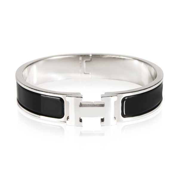 Hermes Clic H Palladium Plated Bracelet Hermes Clic H Palladium Plated Bracelet Black Size PM