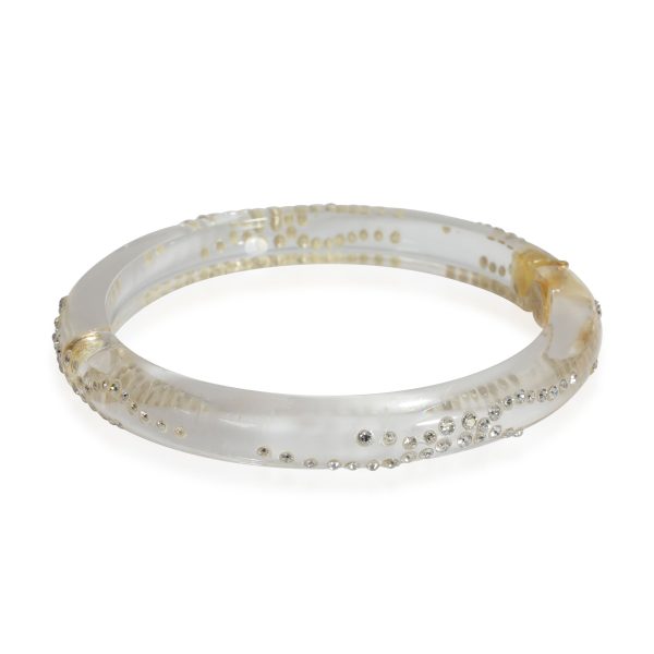 Alexis Bittar Clear Lucite Crystal Studded Hinged Bangle Alexis Bittar Clear Lucite Crystal Studded Hinged Bangle