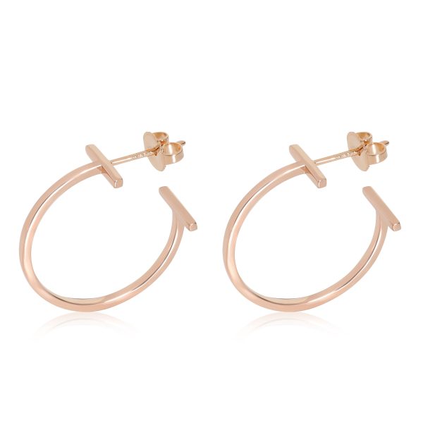 113130 sv Tiffany Co T Hoop Earring in 18k Yellow Gold