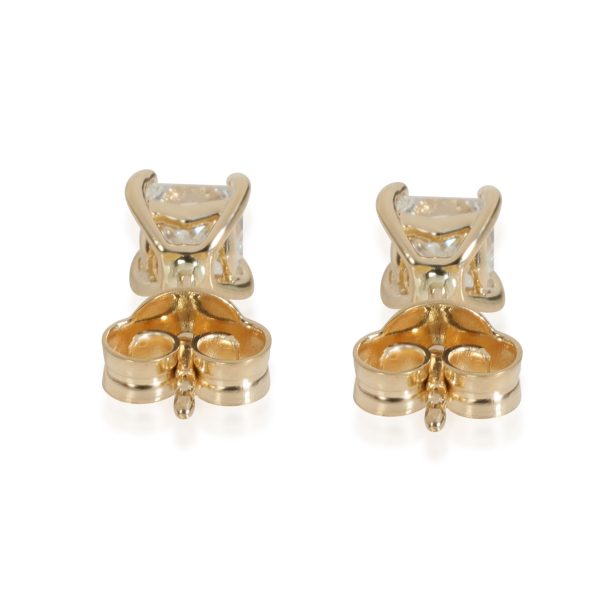 113203 bv 73cbb4c4 d1fa 42b4 a7b6 82e663a13d38 Princess Cut Diamond Stud Earring in 18k Yellow Gold J K SI1 SI2 09 CTW