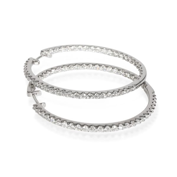 113210 pv Diamond In and out Hoop Earring in 18K White Gold 217 CTW