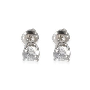 Diamond Stud Earrings in 14K White Gold 1 CTW Louis Vuitton Damier Graphite Mick PM Shoulder Bag