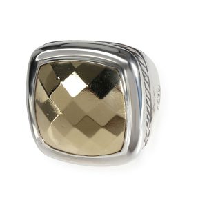 David Yurman Albion Faceted Gold Top Ring in 14 18k Yellow GoldSterling Silver Cart