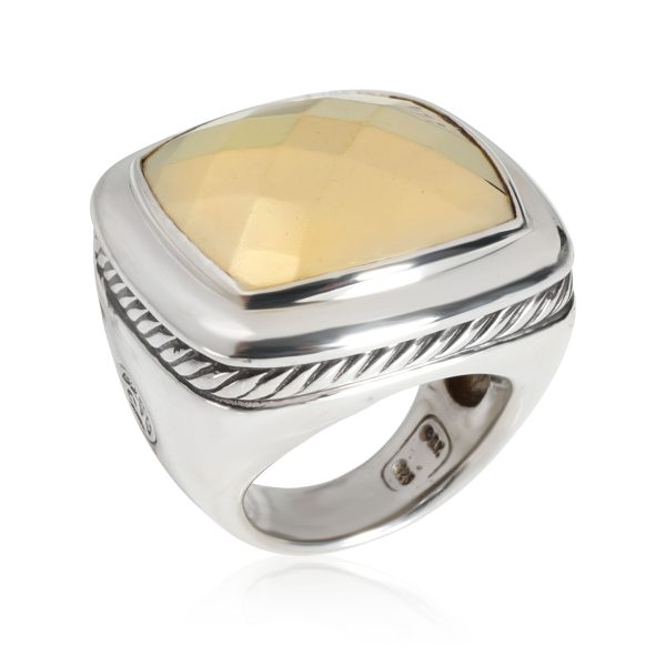 113292 pv David Yurman Albion Faceted Gold Top Ring in 14 18k Yellow GoldSterling Silver