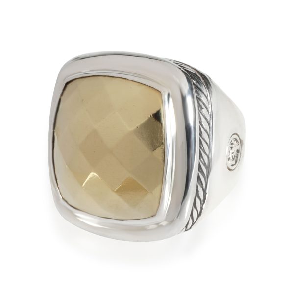 113292 sv David Yurman Albion Faceted Gold Top Ring in 14 18k Yellow GoldSterling Silver