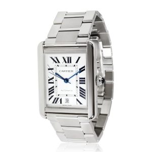 Cartier Tank Solo W5200028 Mens Watch in Stainless Steel Louis Vuitton Manosque PM Shoulder Tote Bag Damier Ebene LV Women