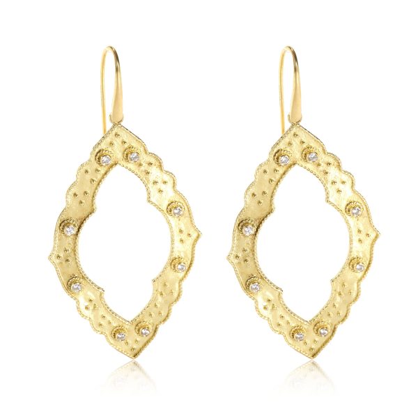 Diamond Sohalia Scalloped Marquise Shaped Earrings in 18K Yellow Gold 024 ctw Diamond Sohalia Scalloped Marquise Shaped Earrings in 18K Yellow Gold 024 ctw