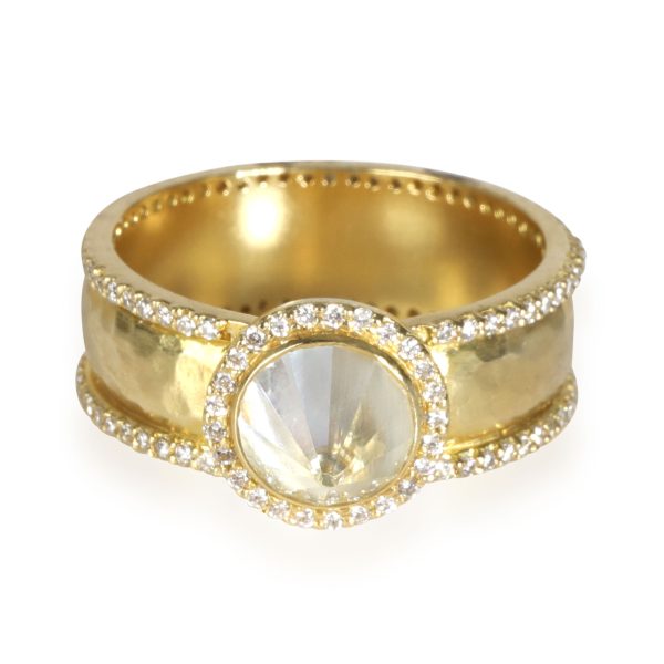 Amrapali Surya Spike Ring with White Topaz Diamond in 18K Yellow Gold 082 ctw