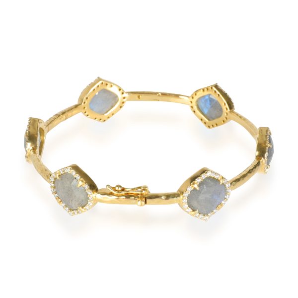 113333 bv 9cfdef93 fec9 4975 8626 f093c70a301f Pallavi Hinged Labradorite Diamond Bangle Bracelet in 18K Yellow Gold 102ctw