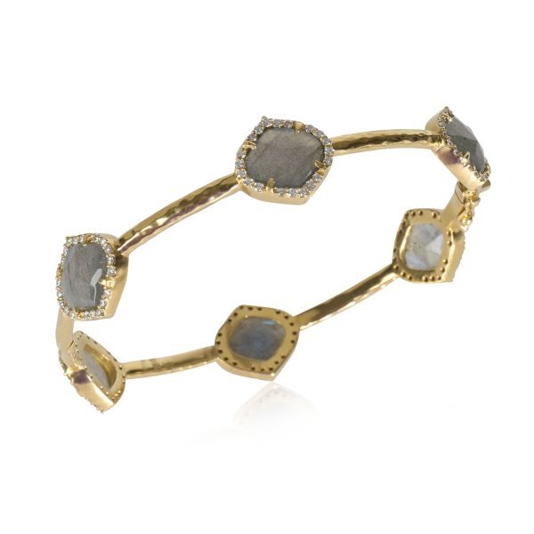 113333 pv a0d136d6 5314 4d85 9d4c 0c2dbbe7ab50 Pallavi Hinged Labradorite Diamond Bangle Bracelet in 18K Yellow Gold 102ctw