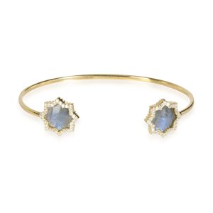 Neel Star Labradorite Diamond Cuff Bracelet in 18K Yellow Gold 045 ctw Salvatore Ferragamo Vara Shoulder Bag Brown