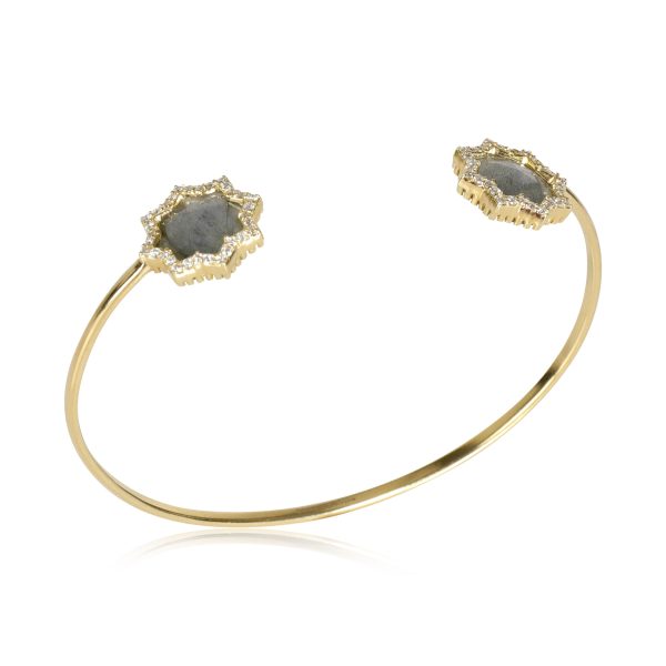 113337 pv 46e999eb 76ab 4dfb 83ff 359a50fc2856 Neel Star Labradorite Diamond Cuff Bracelet in 18K Yellow Gold 045 ctw