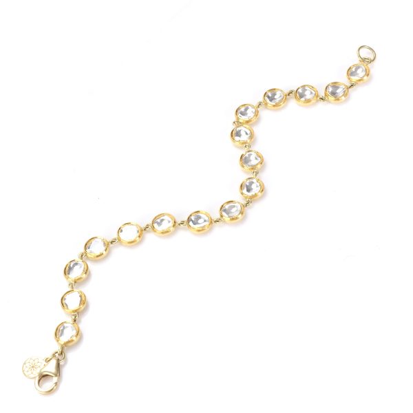 113339 pv Diamond Kundan Round Link Bracelet in 18K Yellow Gold 244 ctw