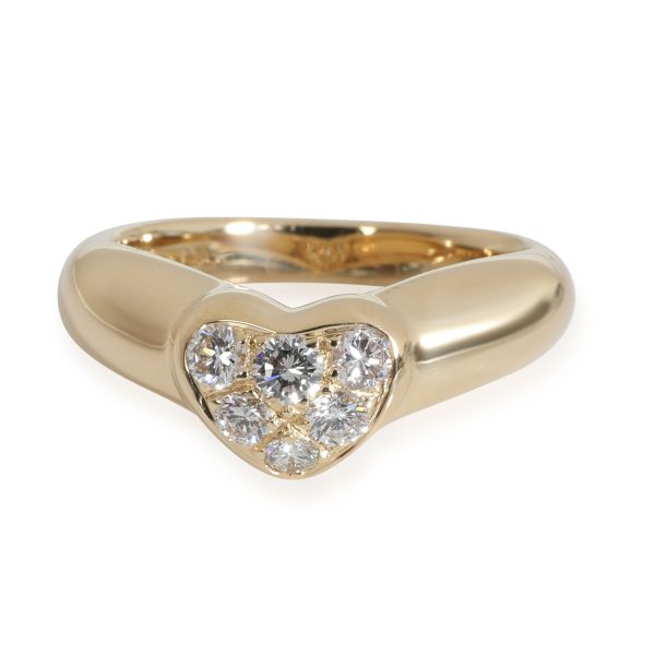 Rings Tiffany Co Diamond Heart Ring in 18k Yellow Gold 022 CTW