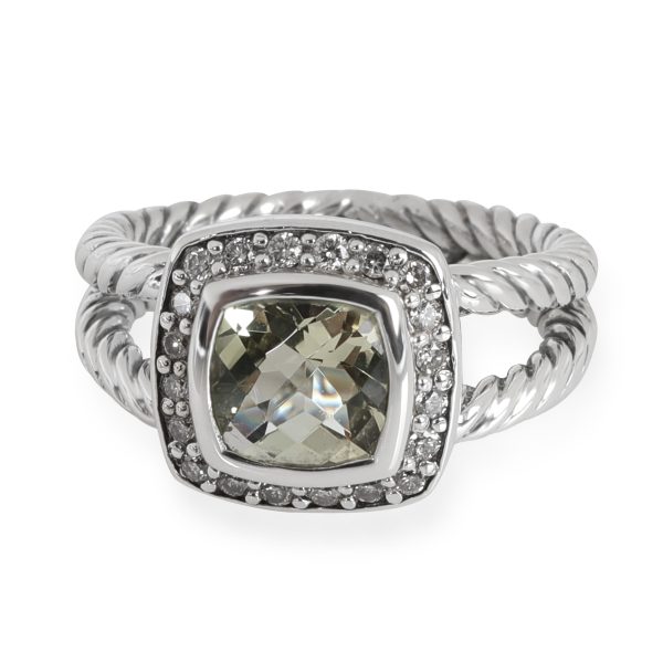 Rings David Yurman Albion Prasiolite Diamond Cable Ring in Sterling Silver