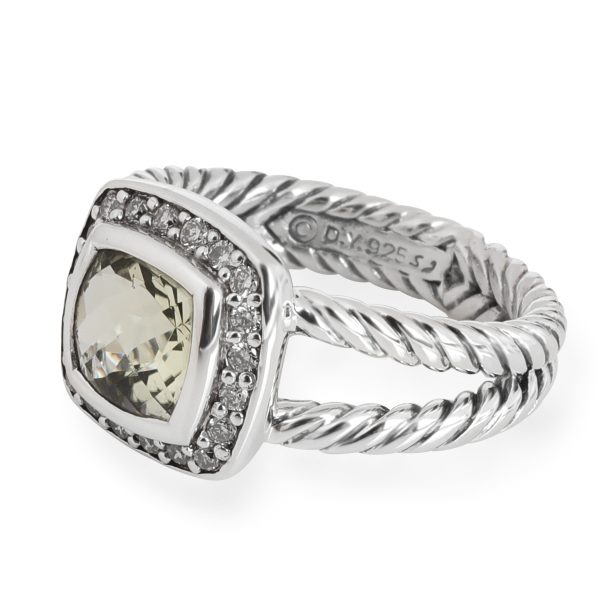 David Yurman David Yurman Albion Prasiolite Diamond Cable Ring in Sterling Silver