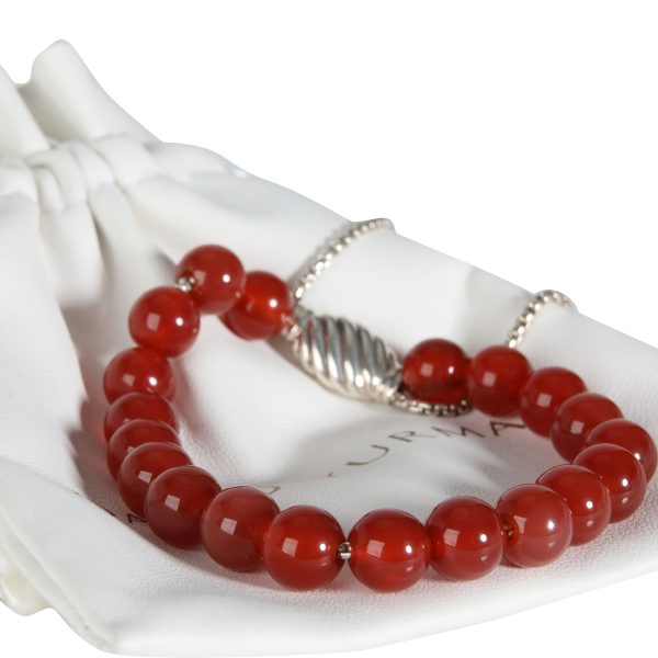 113372 box David Yurman Carnelian Spiritual Beads Bracelet in Sterling Silver