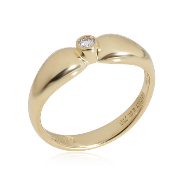 Tiffany Co Elsa Peretti Bezel Diamond Ring in 18k Yellow Gold 004 CTW Tiffany Co Elsa Peretti Bezel Diamond Ring in 18k Yellow Gold 004 CTW