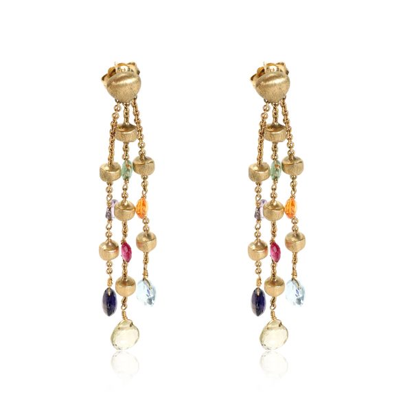 Marco Bicego Paradise 3 Strand Mixed Gemstone Earring in 18k Yellow Gold Marco Bicego Paradise 3 Strand Mixed Gemstone Earring in 18k Yellow Gold