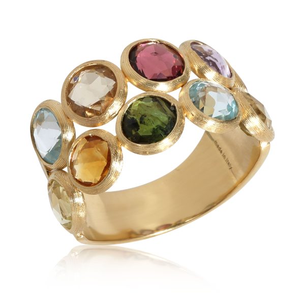 Marco Bicego Jaipur Color Collection Two Row Gemstone Ring in 18Kt Yellow Gold Marco Bicego Jaipur Color Collection Two Row Gemstone Ring in 18Kt Yellow Gold