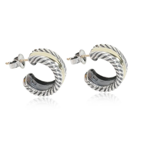 113426 sv David Yurman Cable Classics Hoop Earring in 14K Yellow GoldSterling Silver