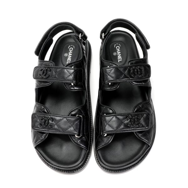 113447 pv bca15163 6642 42c3 af43 8277fb322289 Chanel Leather Velcro Sandal 40 EUR